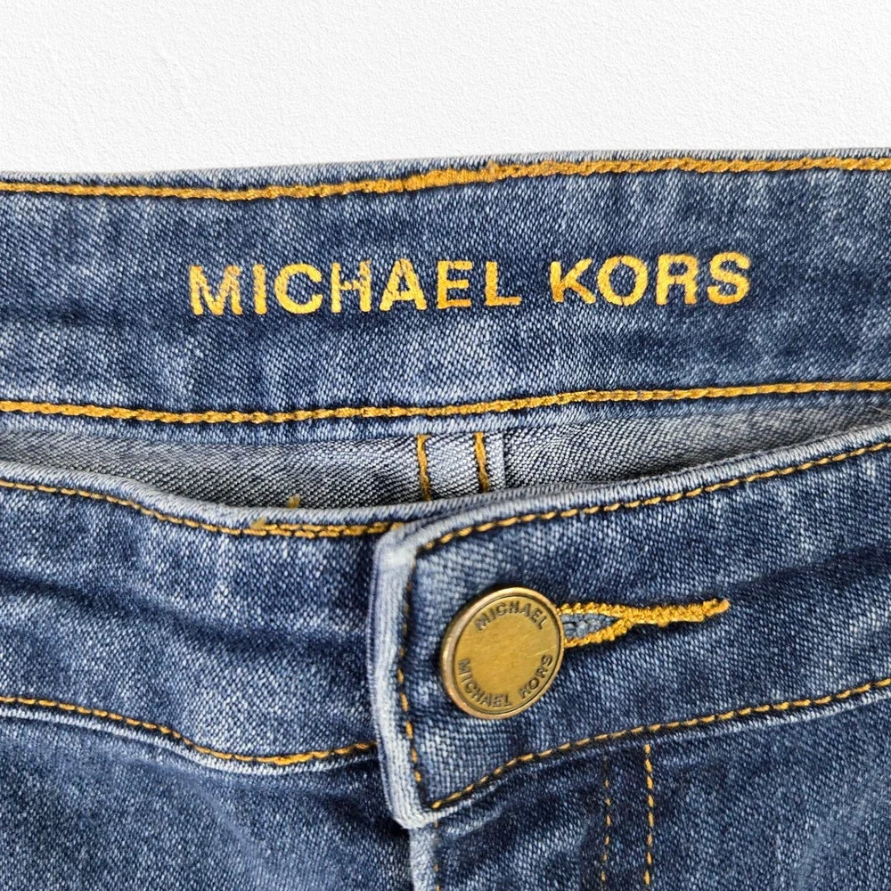 Michael Kors Medium Wash Mid Rise Ankle Classic Designer Skinny Jeans Size 8